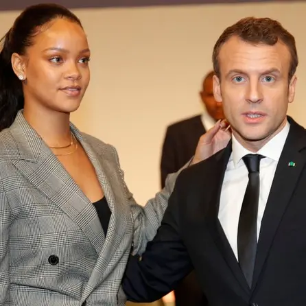 French President, Rihanna team up for education