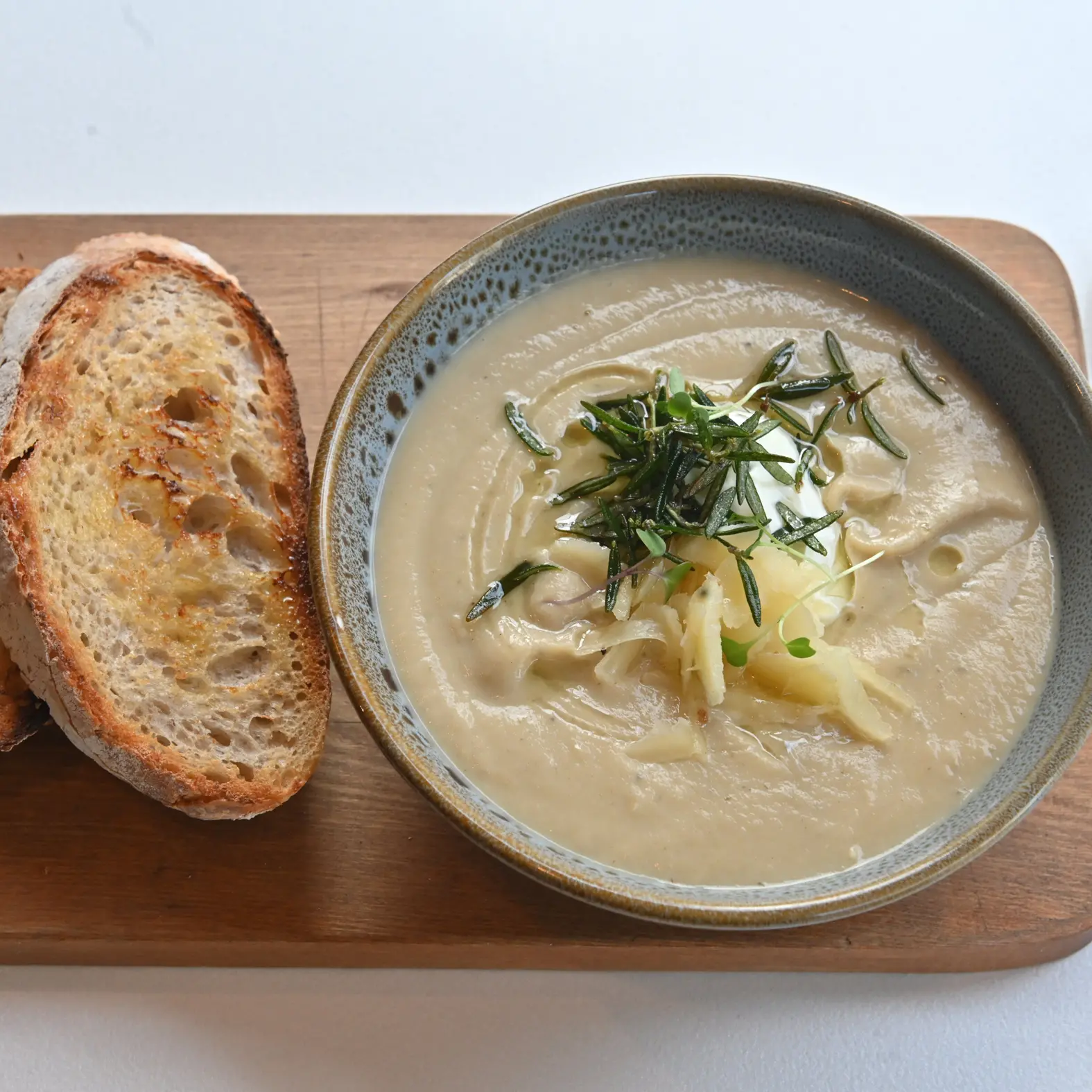 The Corner Store’s cauliflower, cannellini and parmesan soup