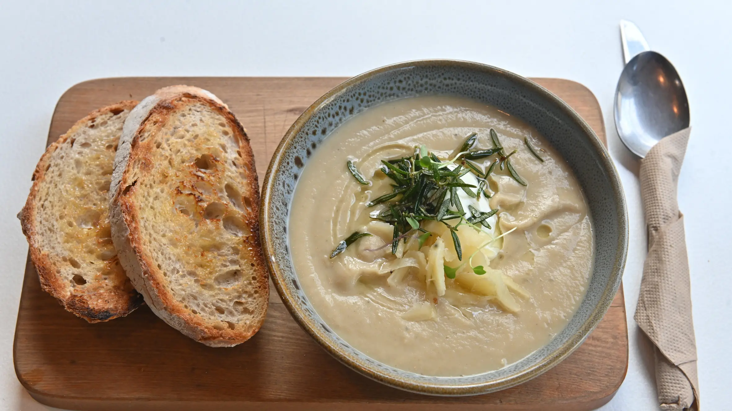 The Corner Store’s cauliflower, cannellini and parmesan soup
