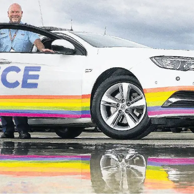 Rainbow police car first in Sth Is
