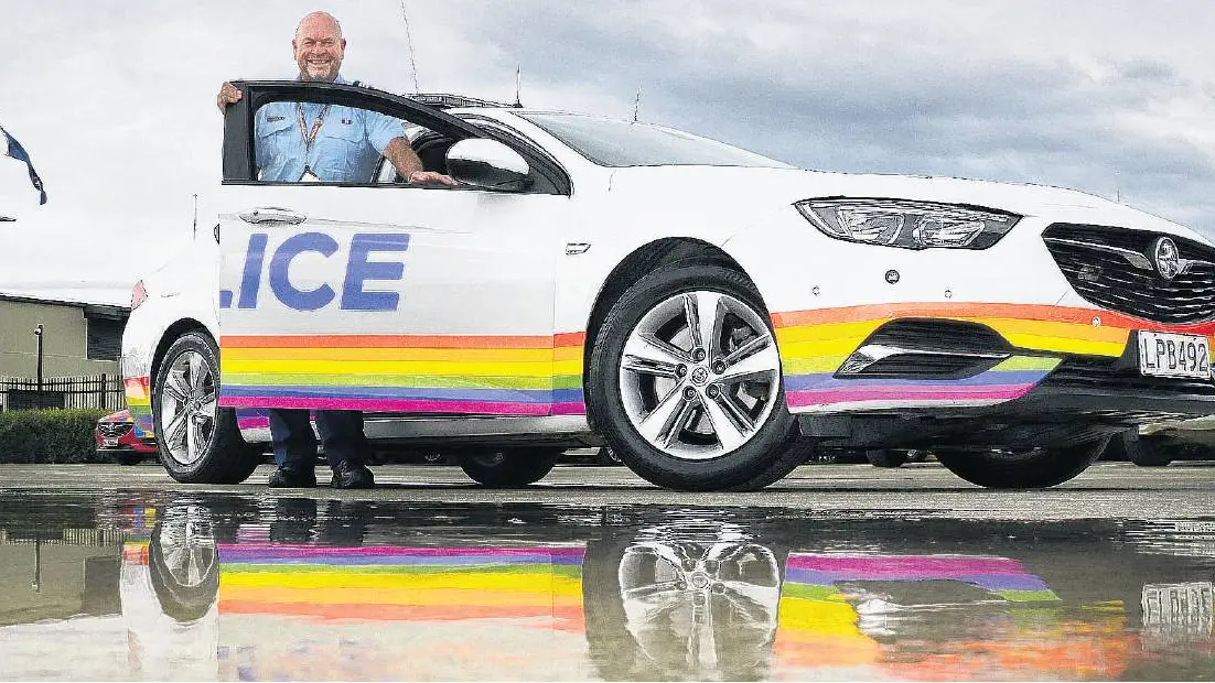 Rainbow police car first in Sth Is