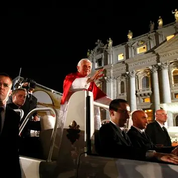 Pope defends celibacy for priests at massive rally
