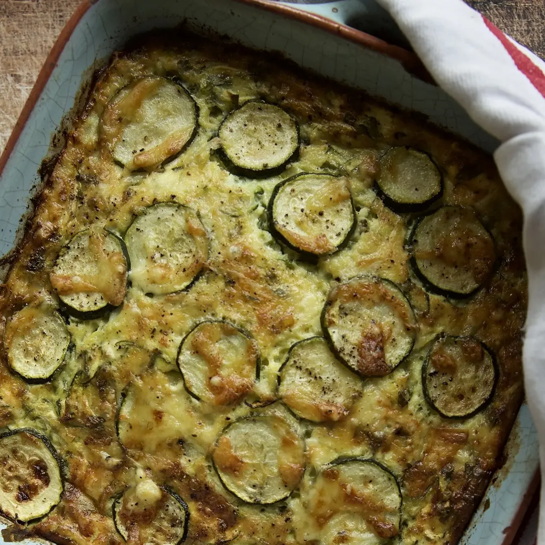 Courgette, cottage cheese bake