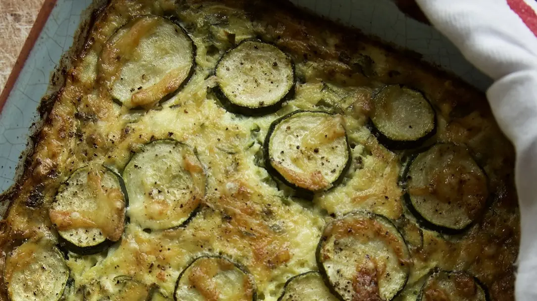 Courgette, cottage cheese bake