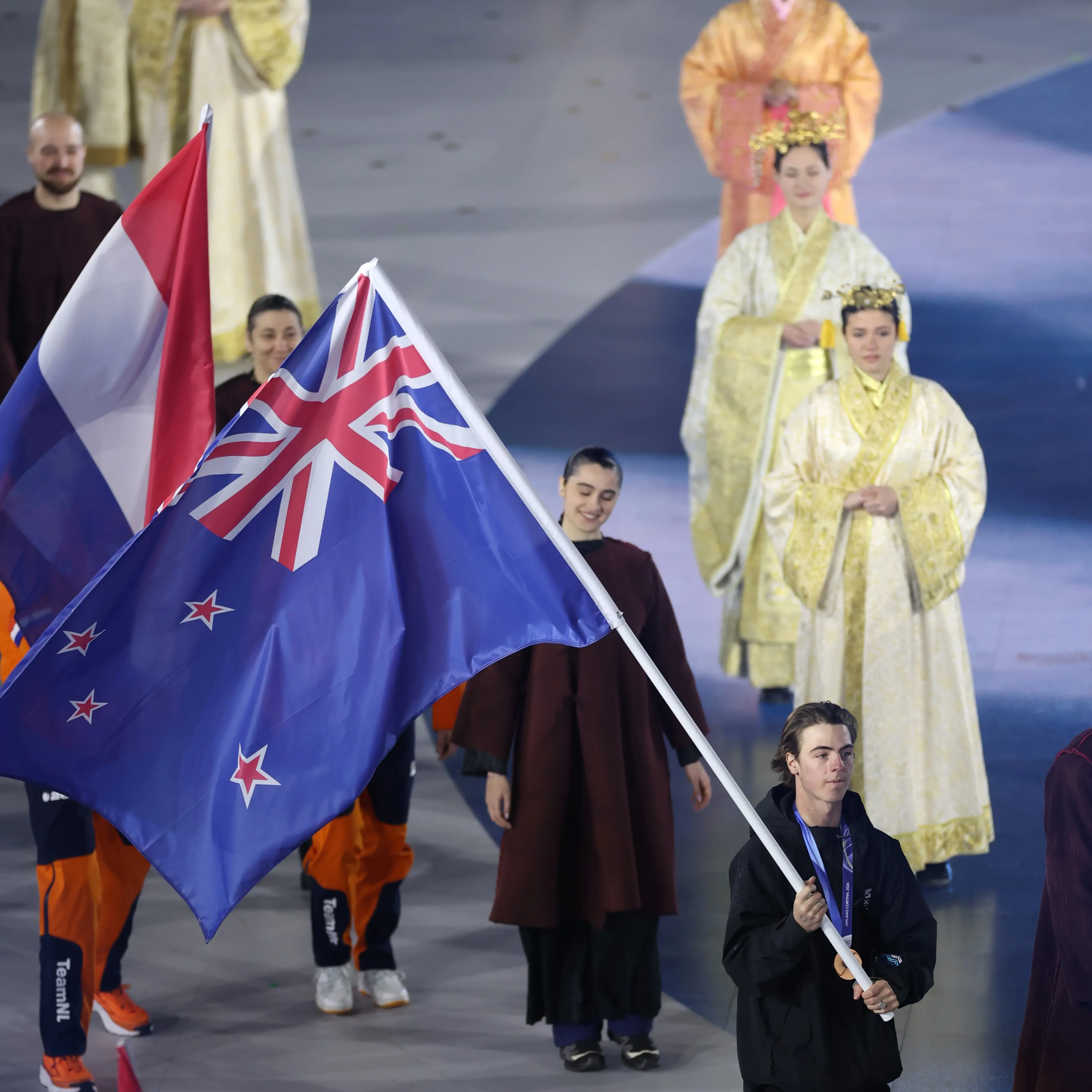Kiwi flag bearer flying high as Games end