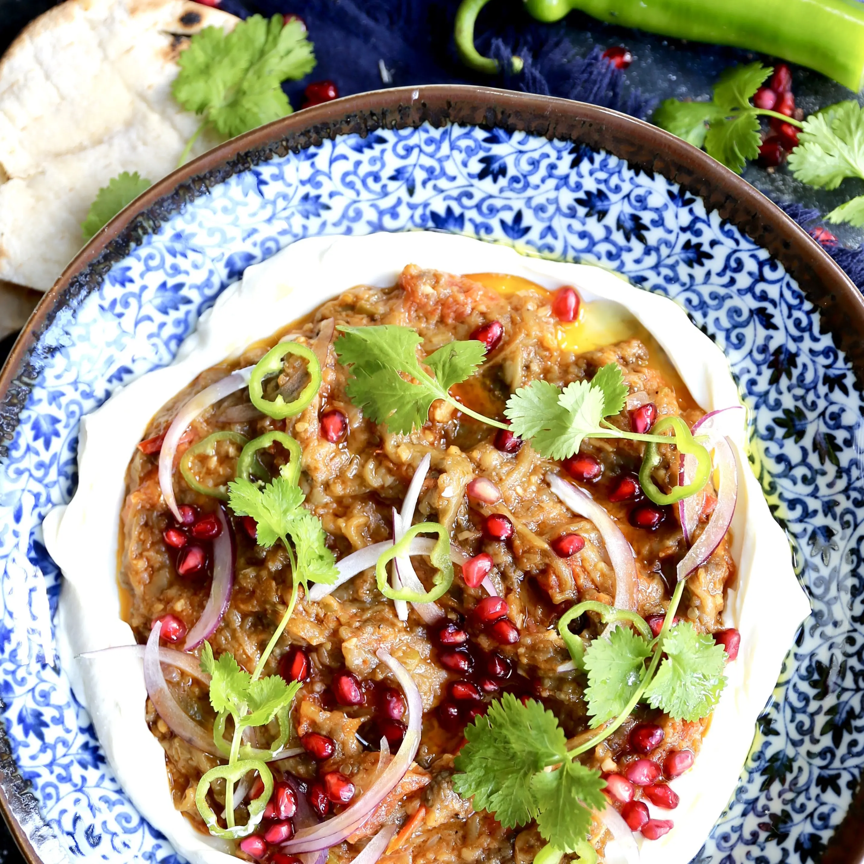 Baingan bharta (smoky spiced aubergine)