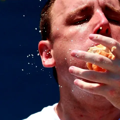 Chomp champ equals hot dog record