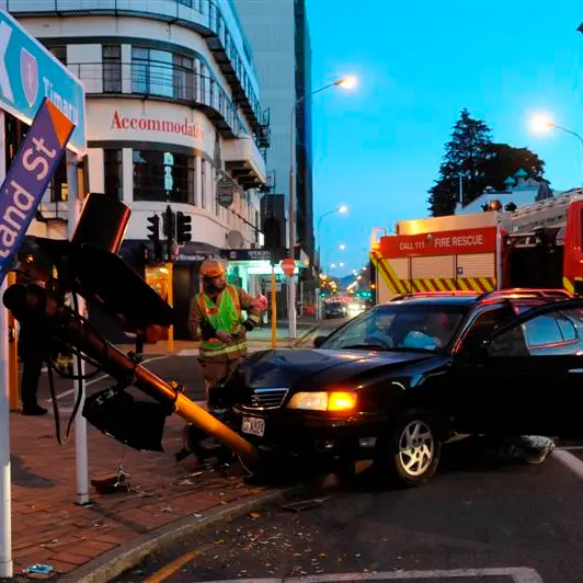 Rush-hour accident knocks out lights