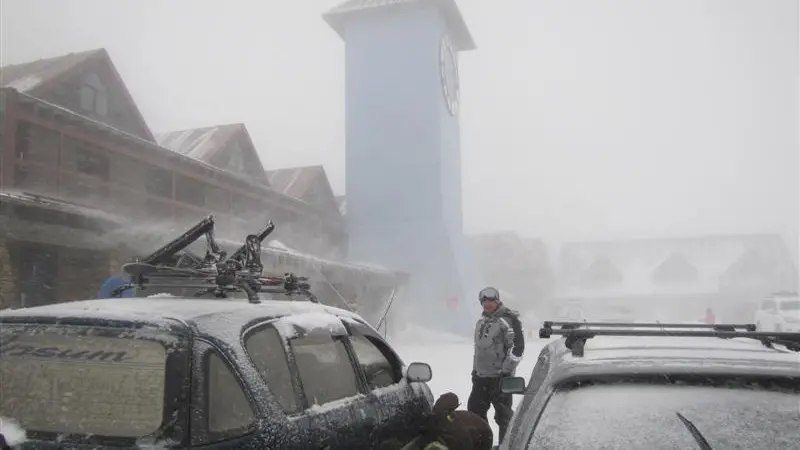 Snow falls and makes spirits rise