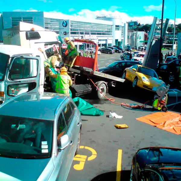 'Carnage' after truck hits van