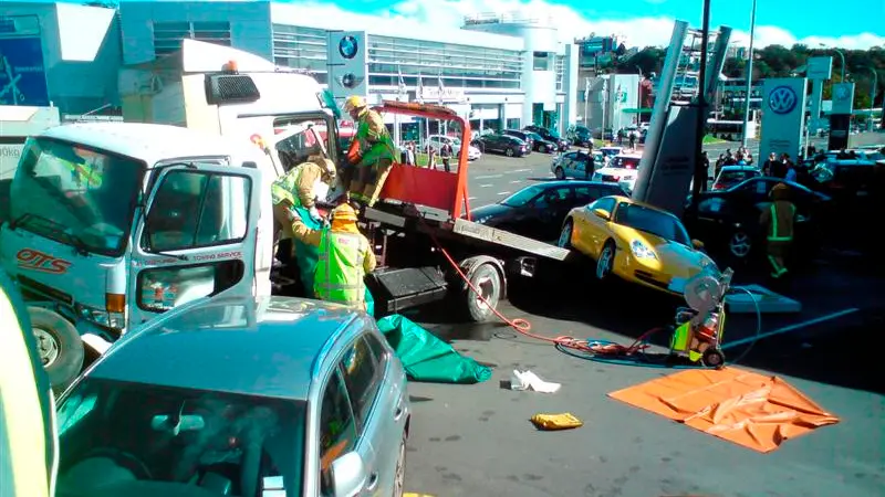 'Carnage' after truck hits van