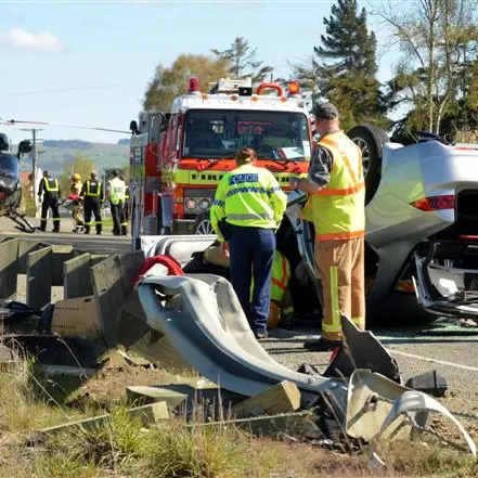 Miraculous escape when car flips