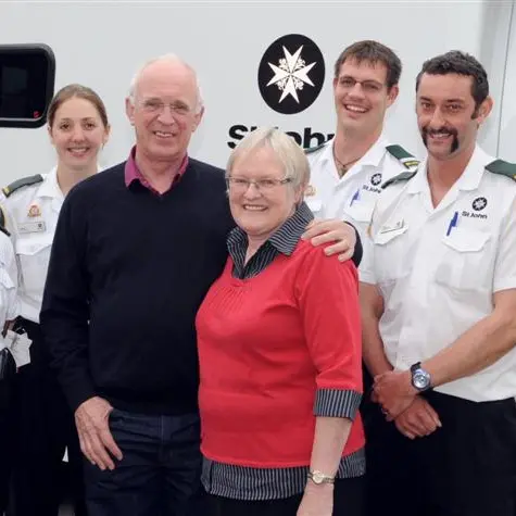 St John staff thanked for saving woman