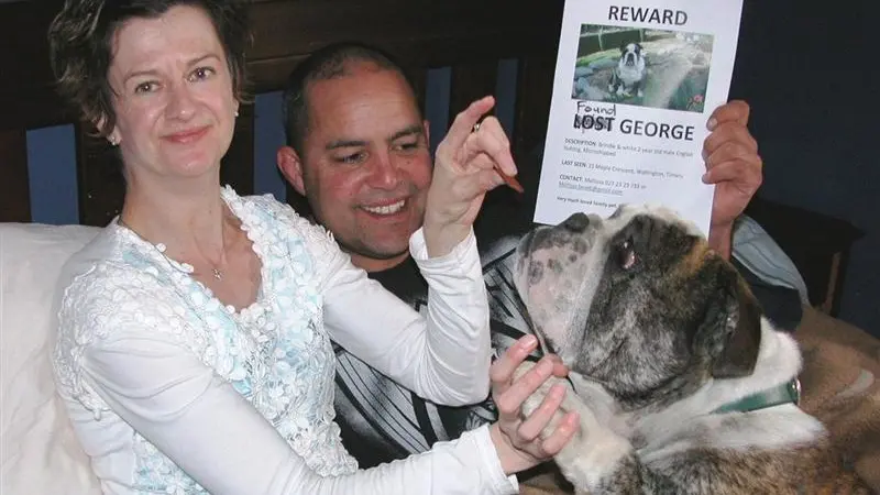 Delighted at dog's return