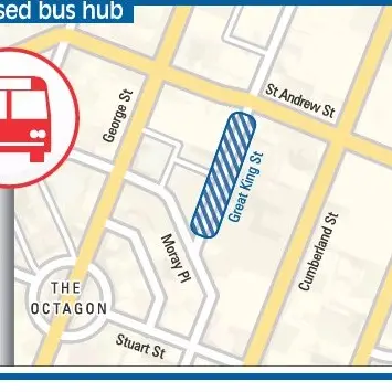 Bus hub plan on the map