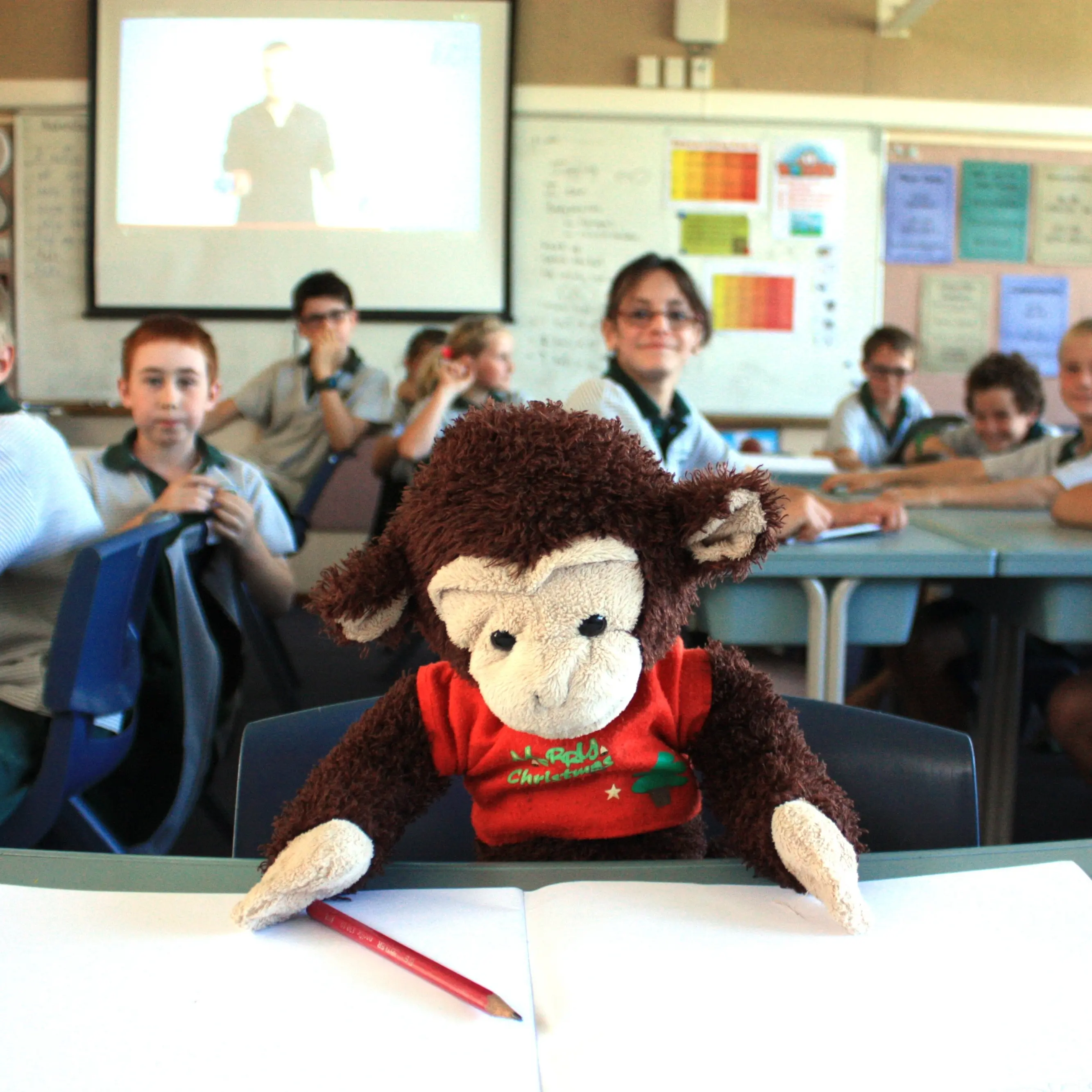 Monkey business at school while Jones away