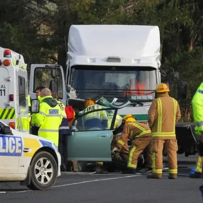 Women badly injured as car and truck collide
