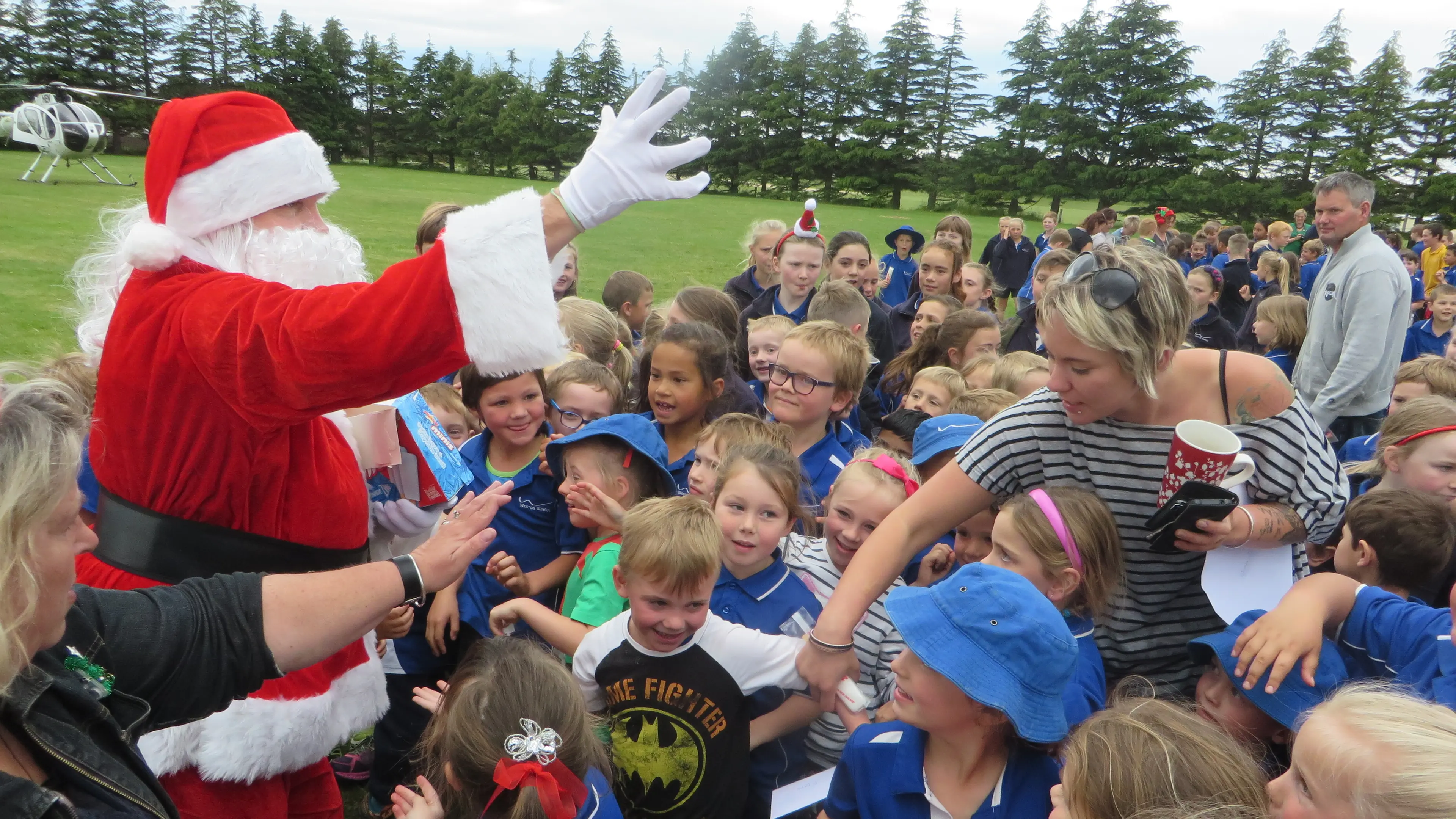 Santa makes flying visit