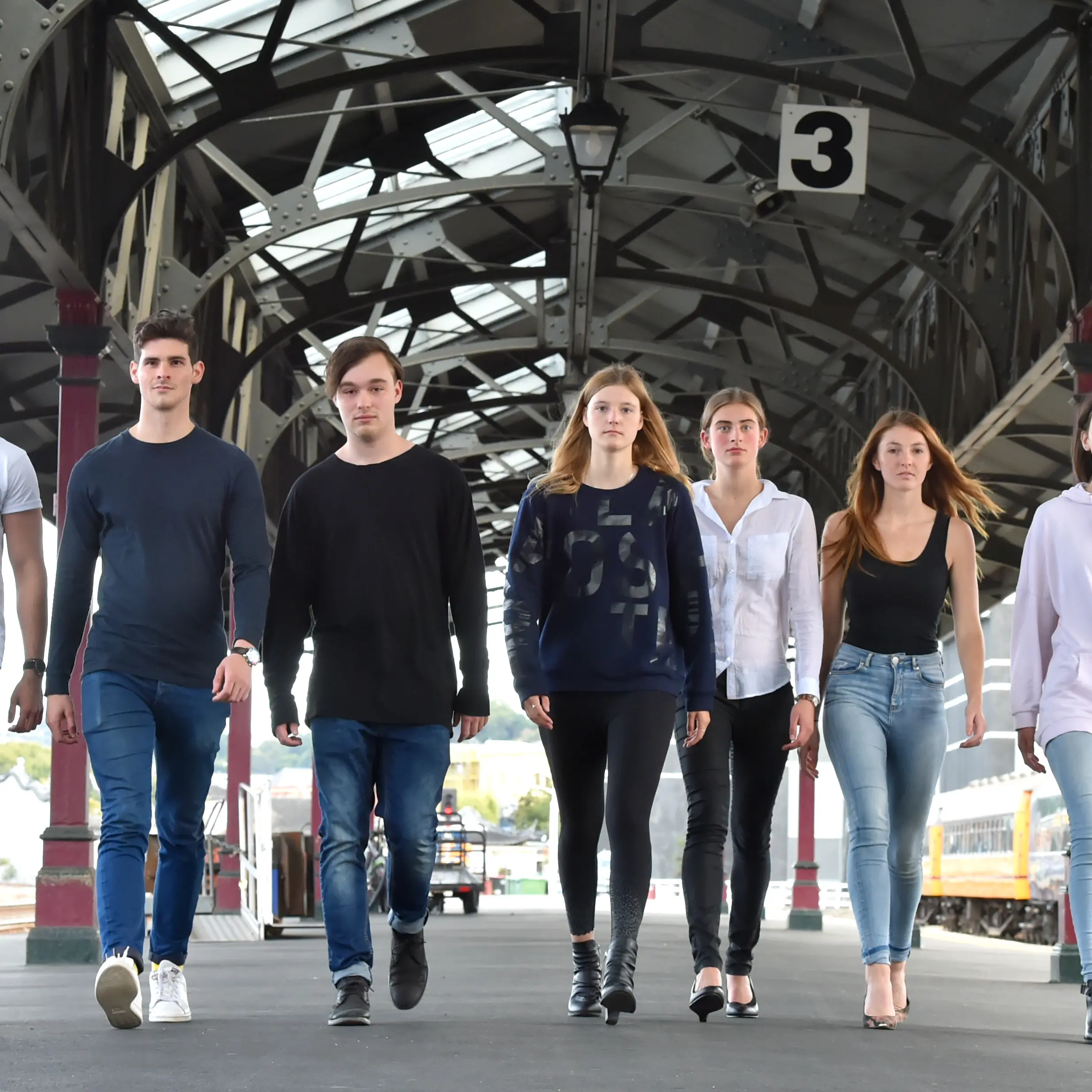 iD models practise their catwalk look