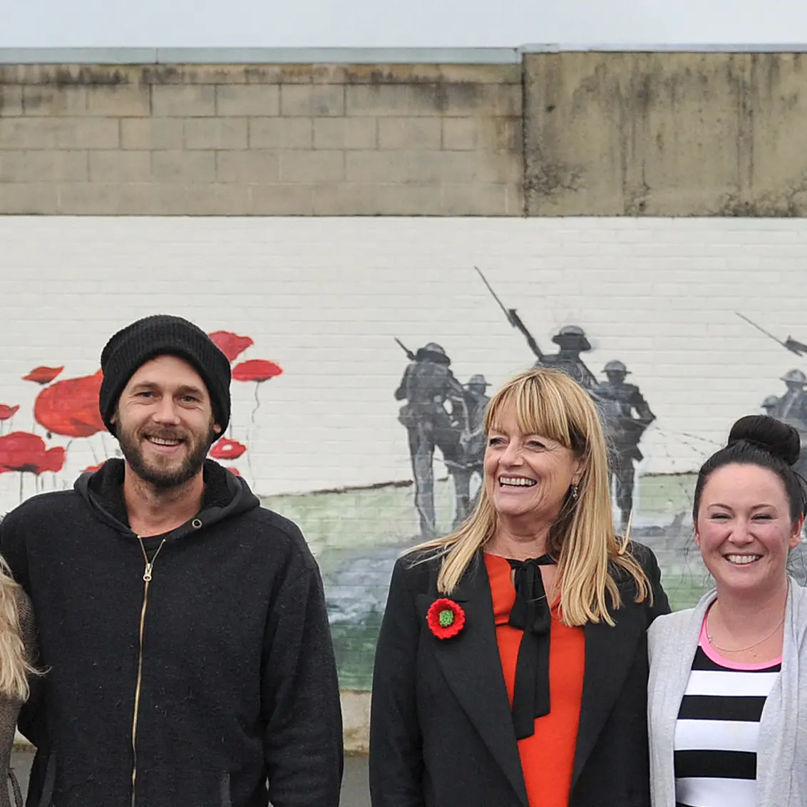 Soldiers walk again as mural takes shape