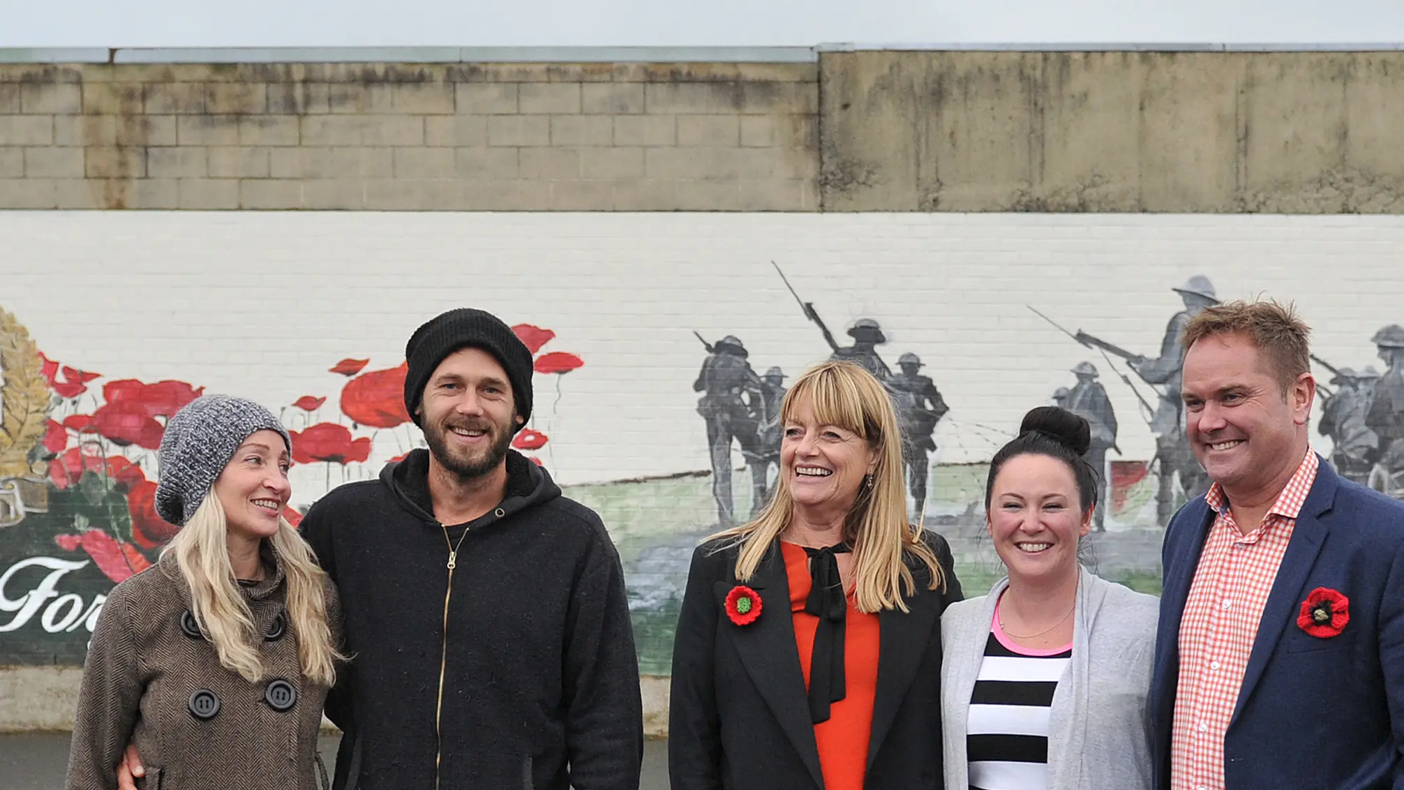 Soldiers walk again as mural takes shape