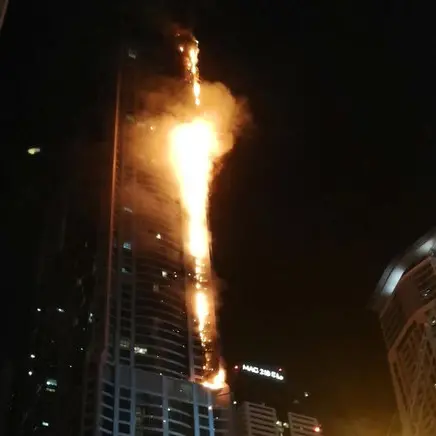 Huge fire engulfs Dubai residential skyscraper