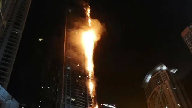 Huge fire engulfs Dubai residential skyscraper