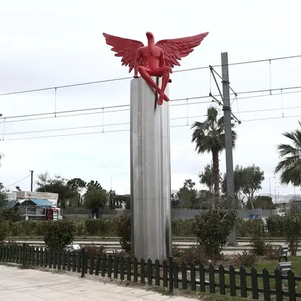 Protesters yank down 'satan' angel sculpture