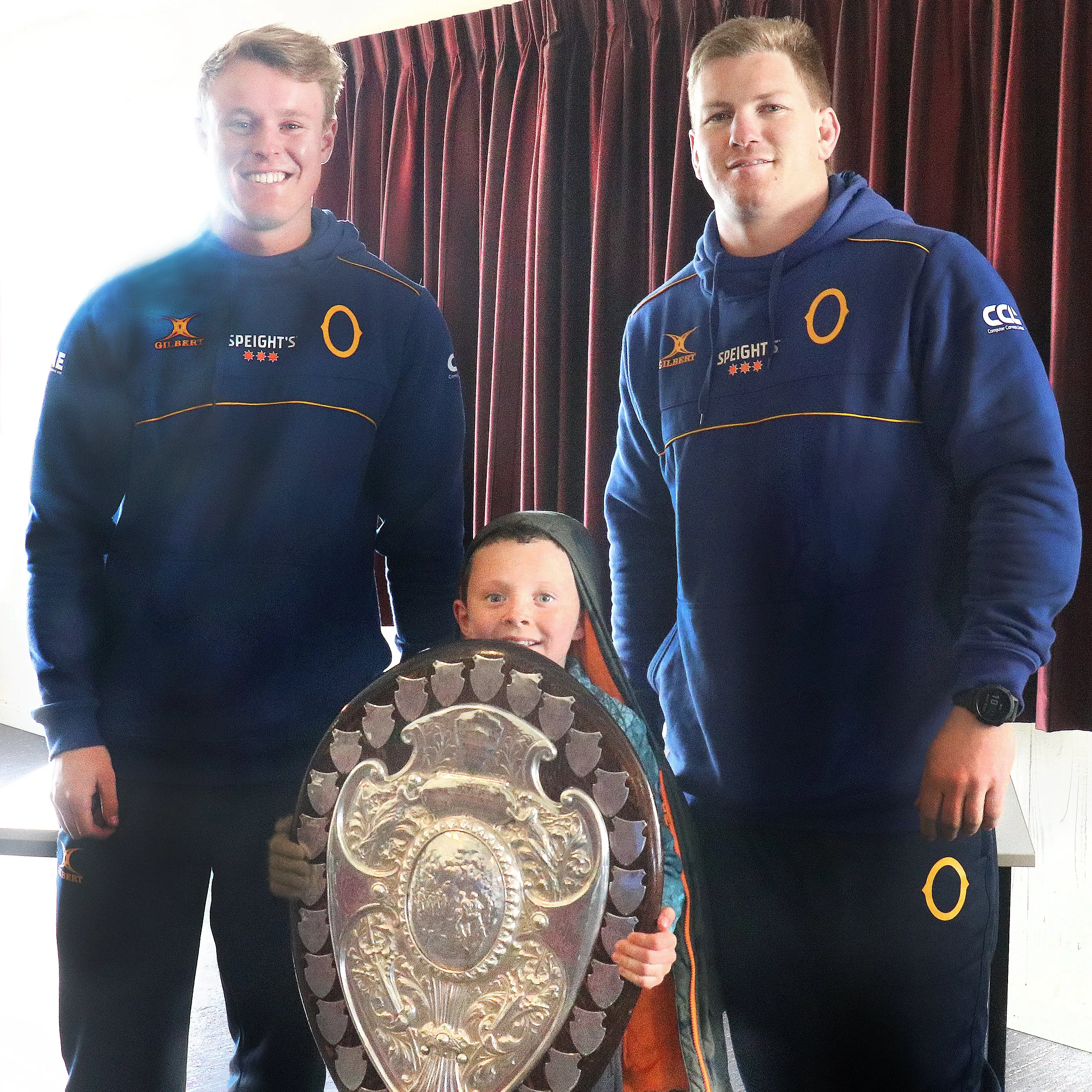Holding the shield ‘pretty cool’ treat