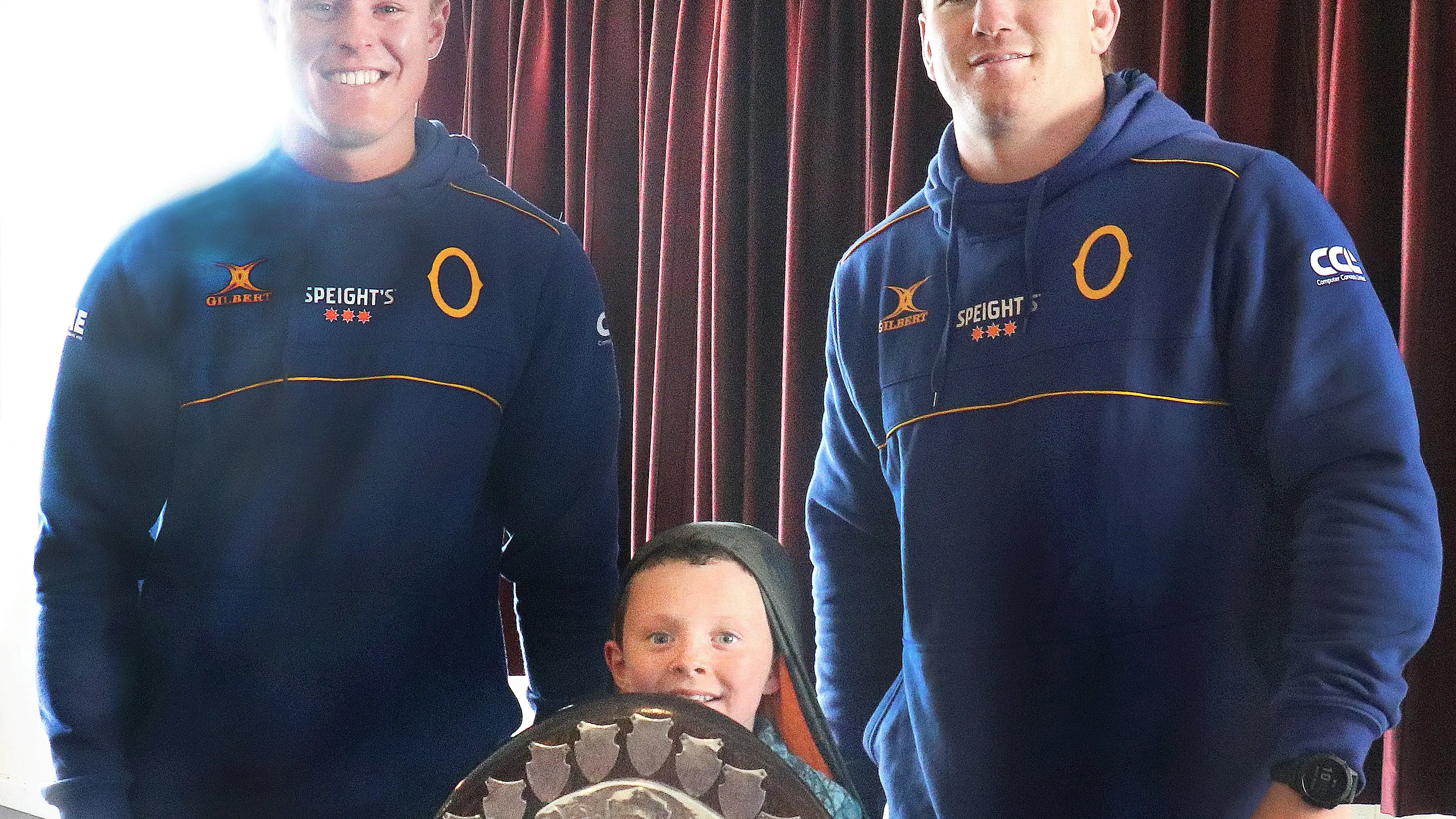 Holding the shield ‘pretty cool’ treat