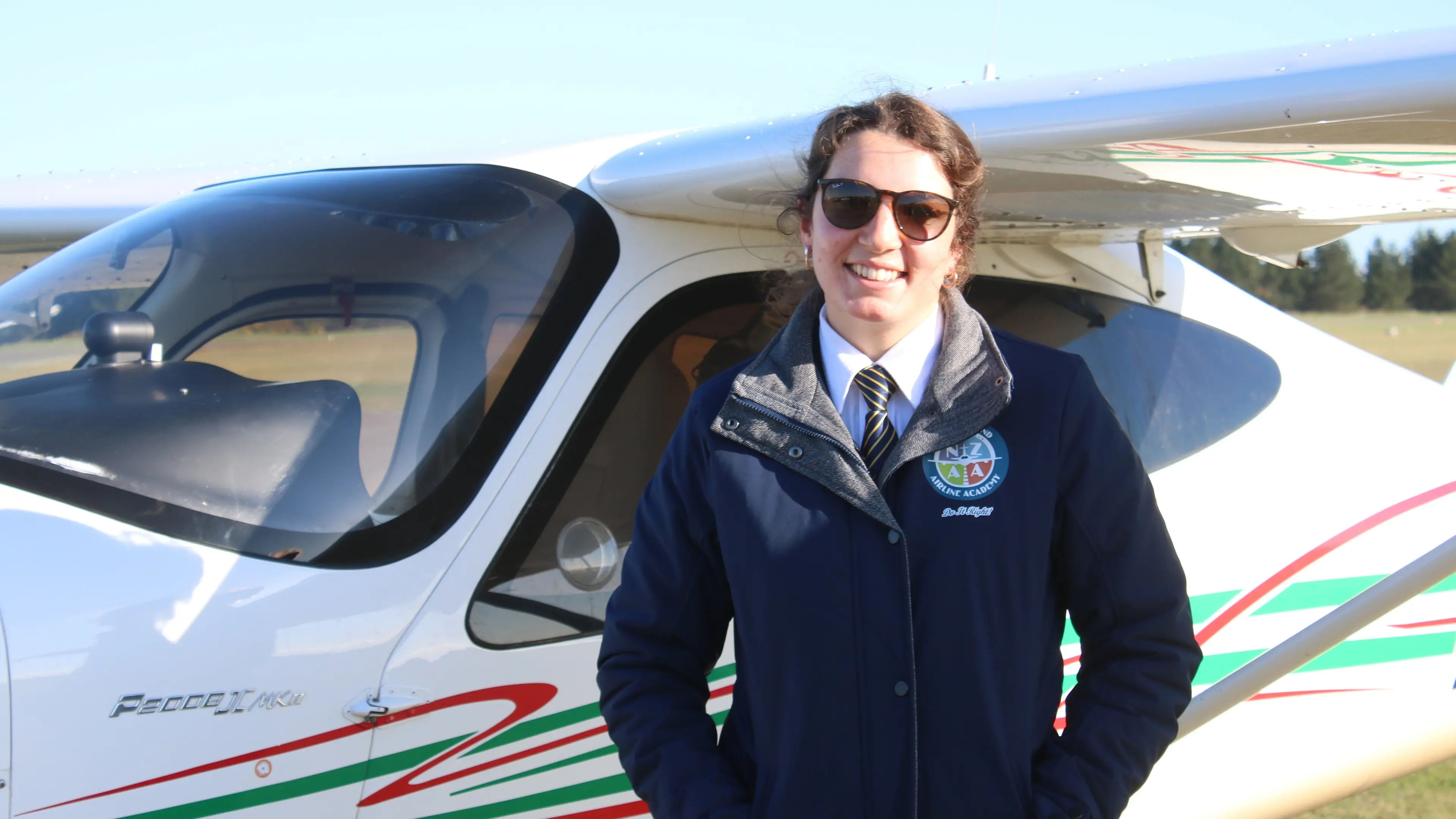 Pilot on commercial flight path