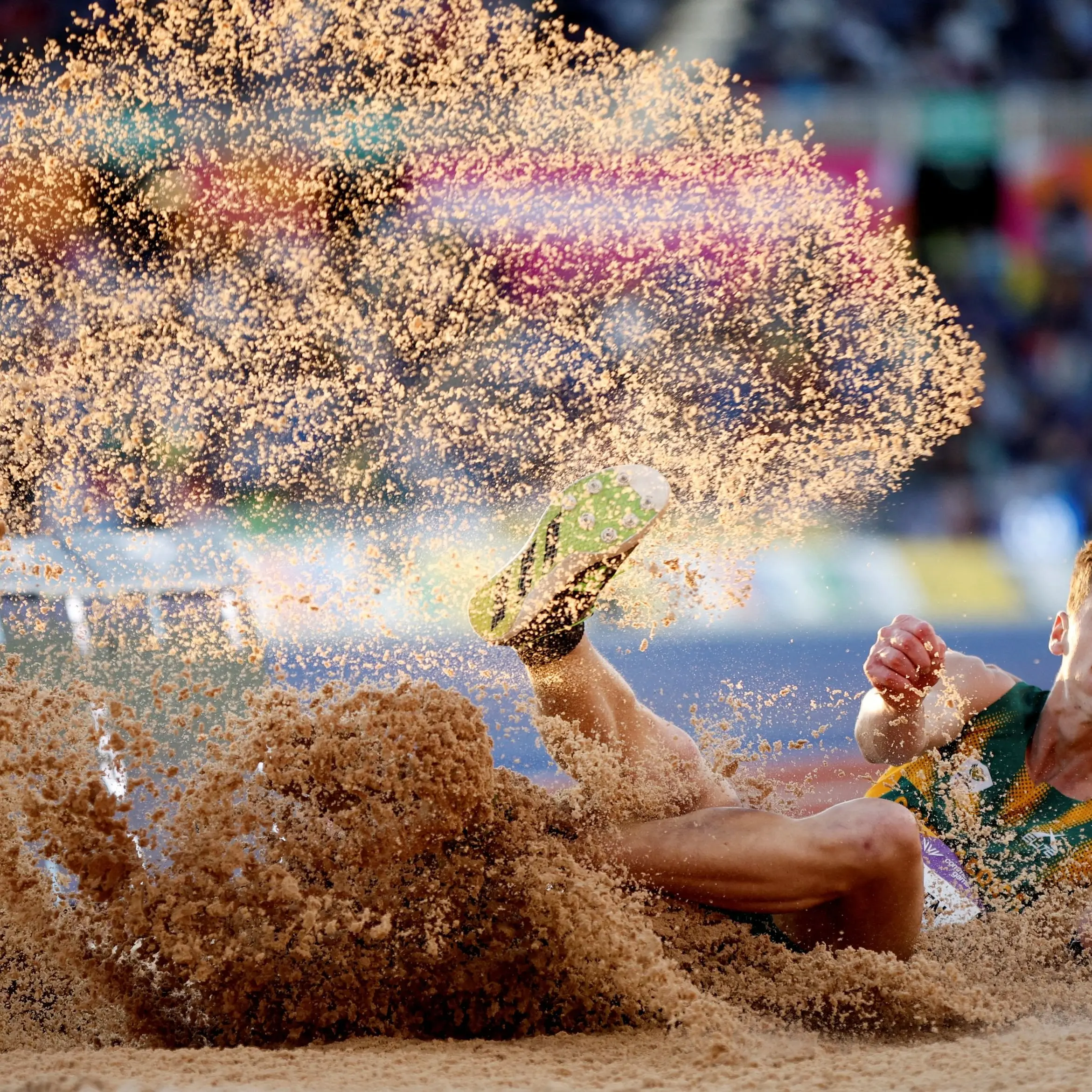 A fan of sand as Jovan lands