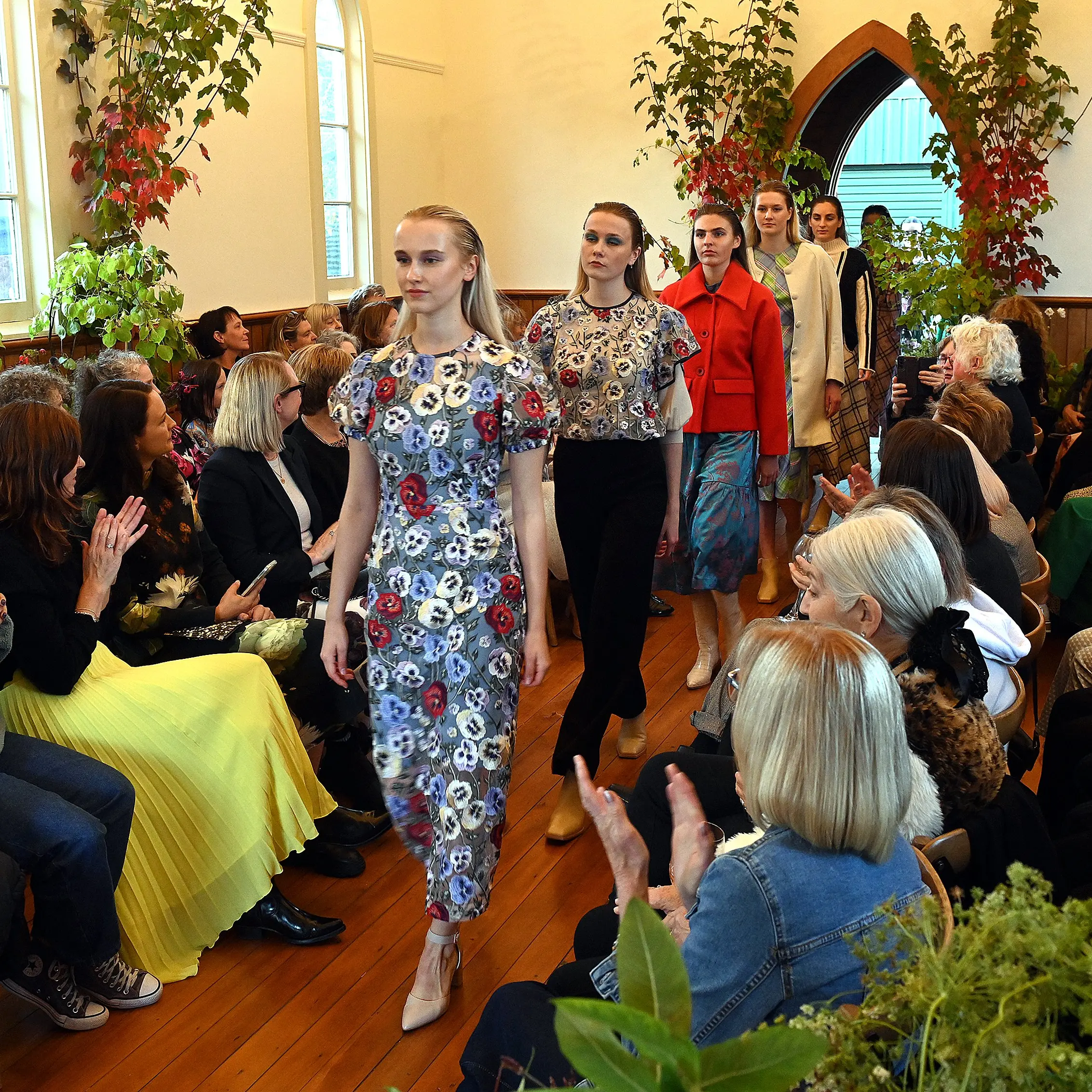 Fashion meets flowers in former church