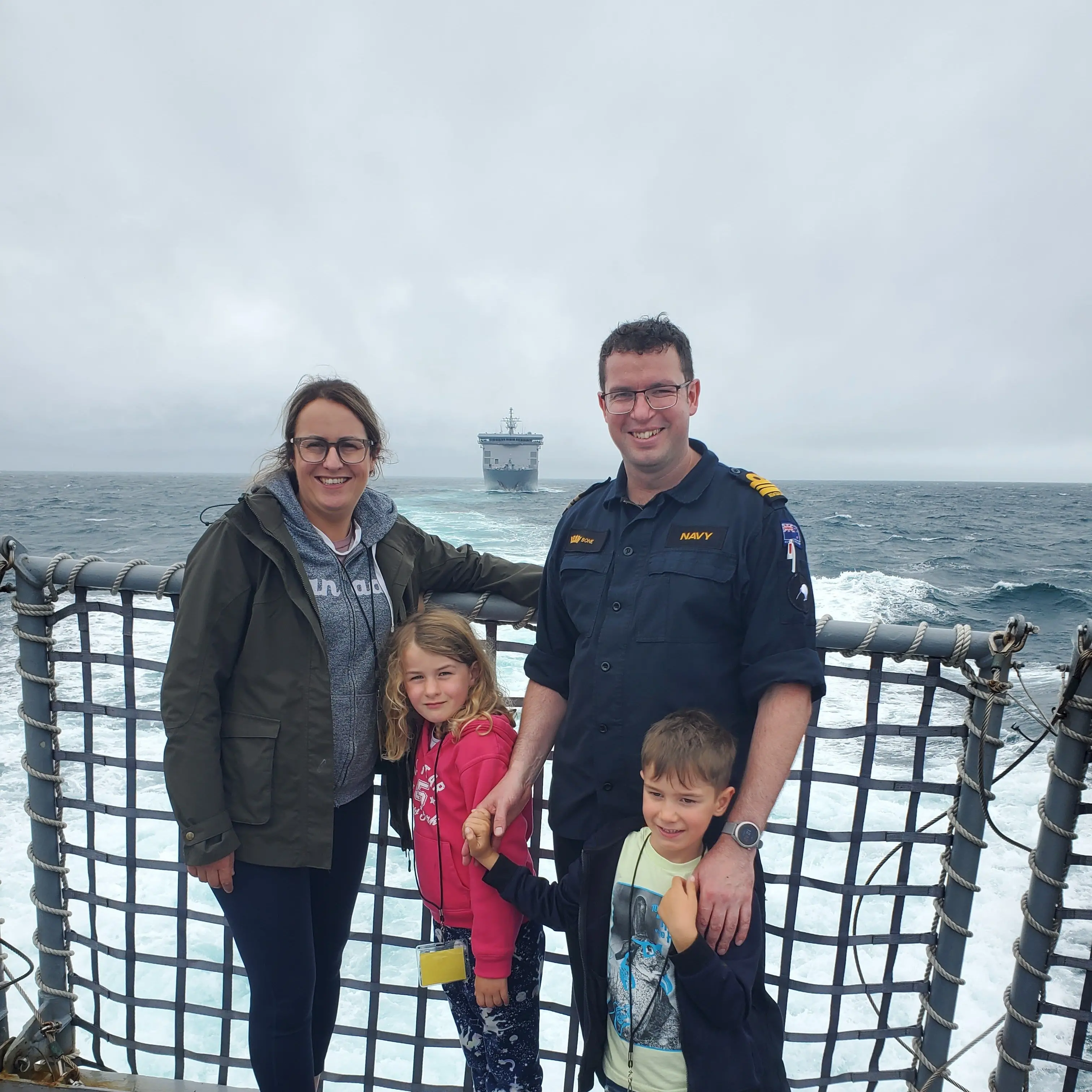 Naval officer still has his land legs