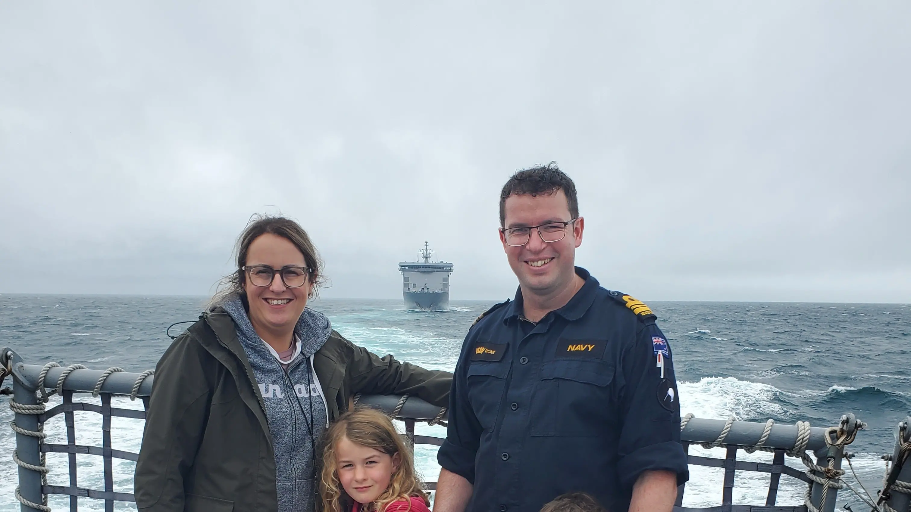 Naval officer still has his land legs