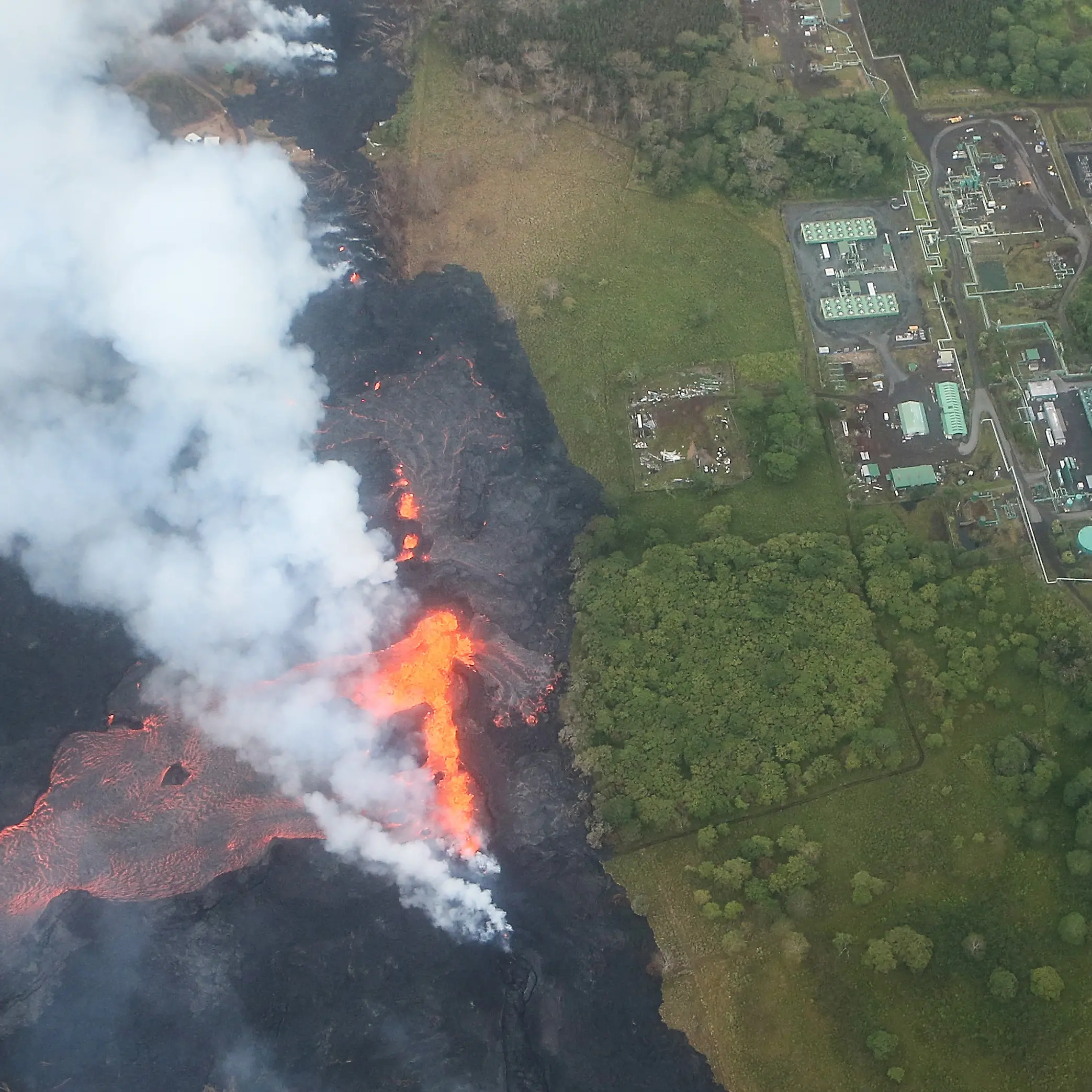 Lava threatens power plant in Hawaii