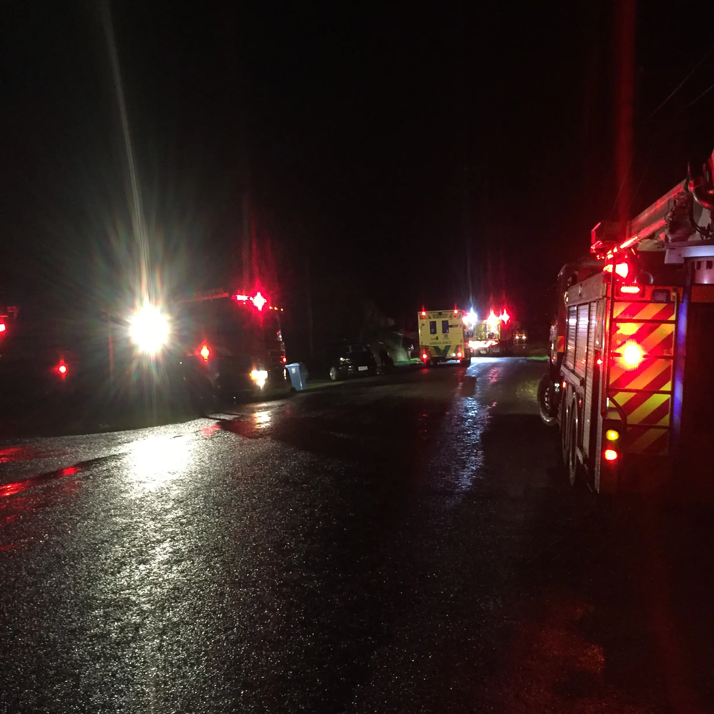 Family flee to neighbours as fire takes hold