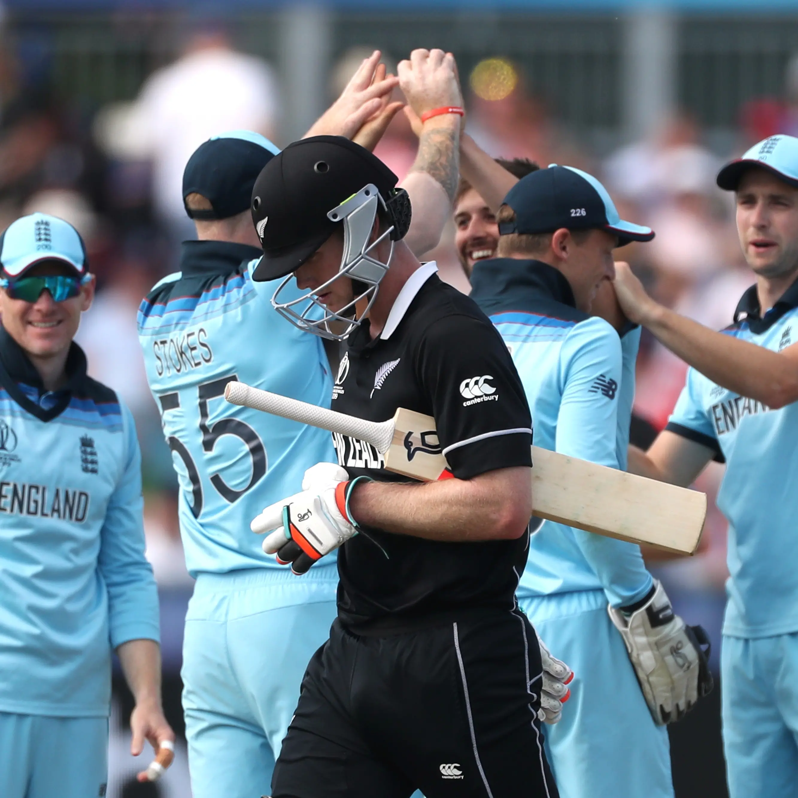 England crushes NZ to storm into semis