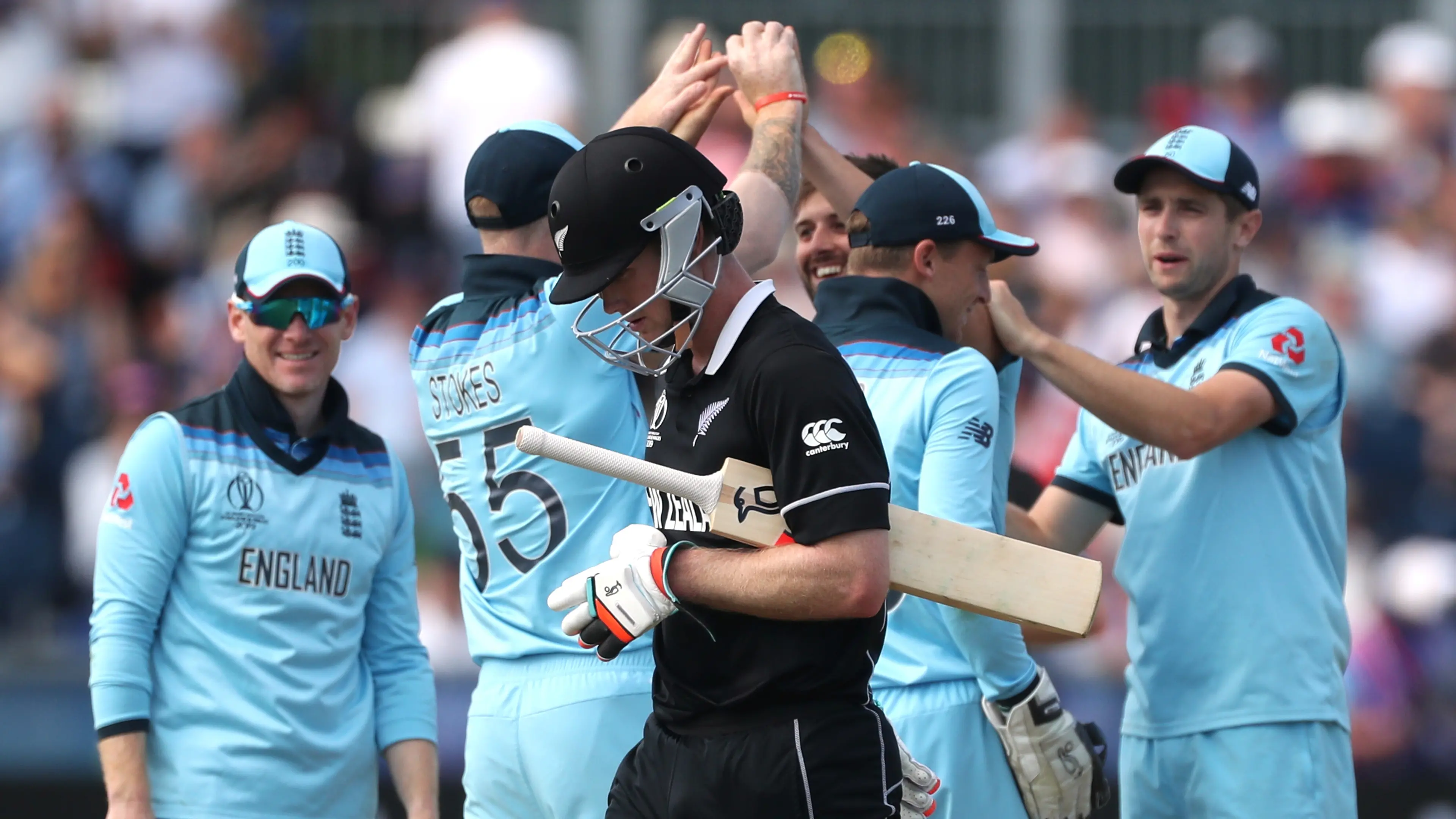 England crushes NZ to storm into semis