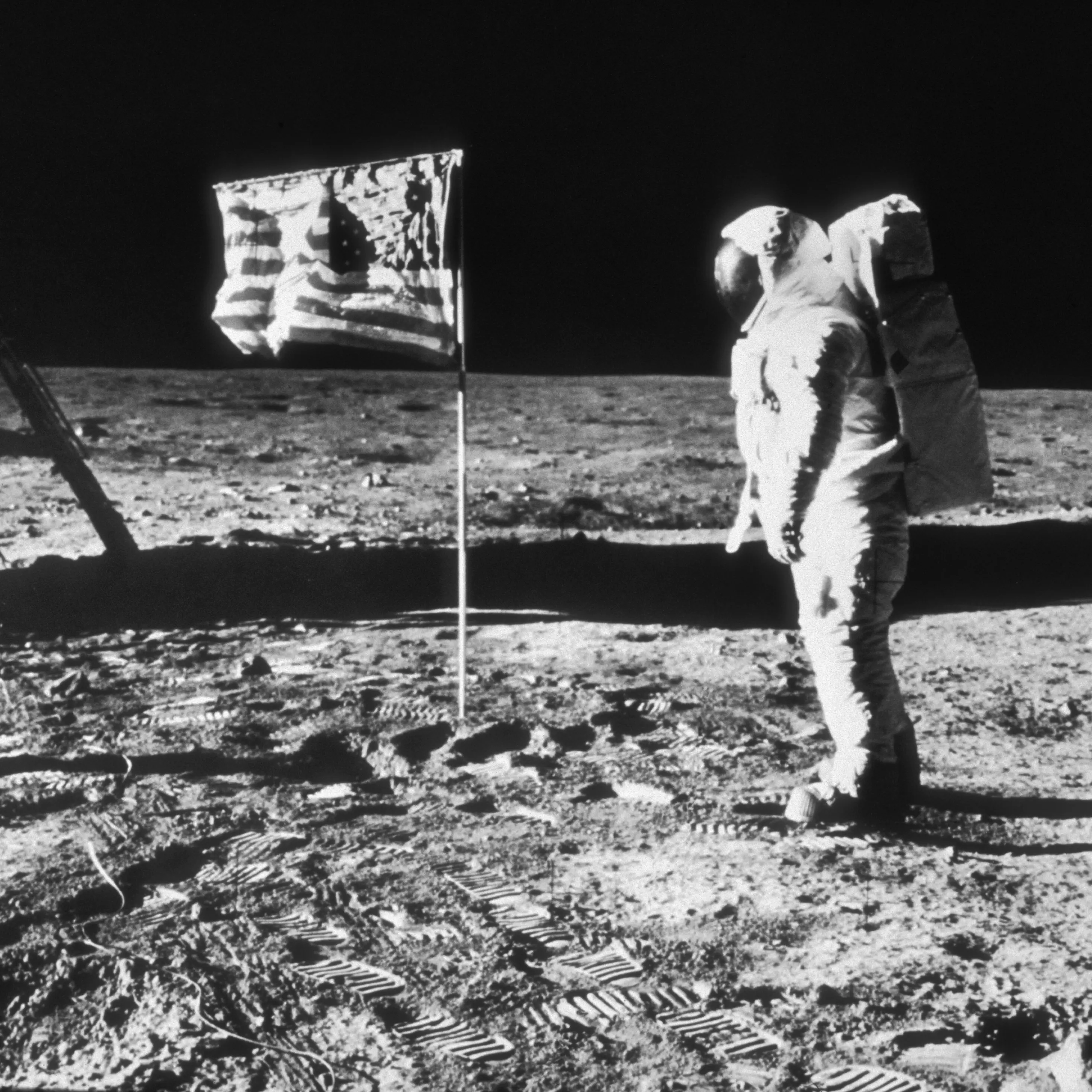Clear moon landing memories distilled from fuzzy footage