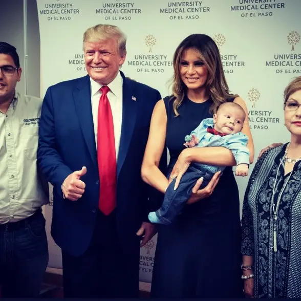 Disbelief as Trump gives thumbs-up with El Paso orphaned baby