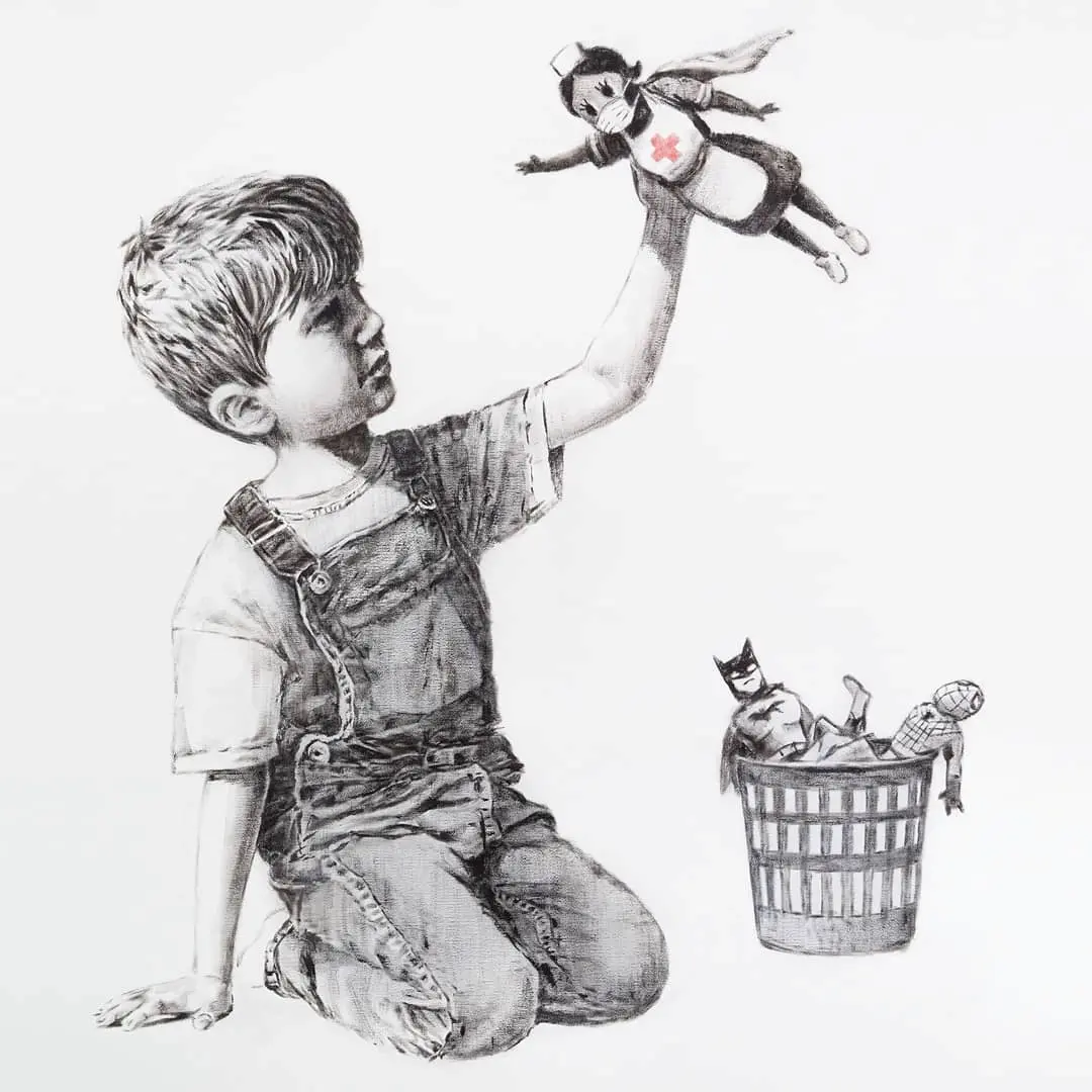 Nurse the chosen superhero in new Banksy artwork