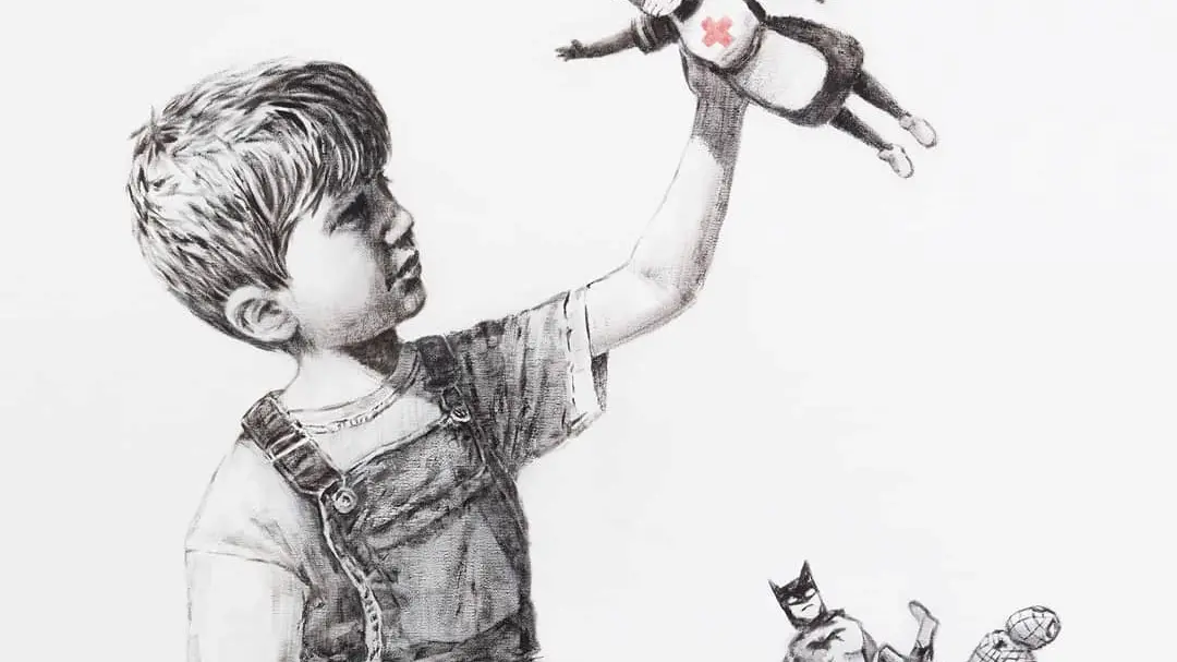 Nurse the chosen superhero in new Banksy artwork
