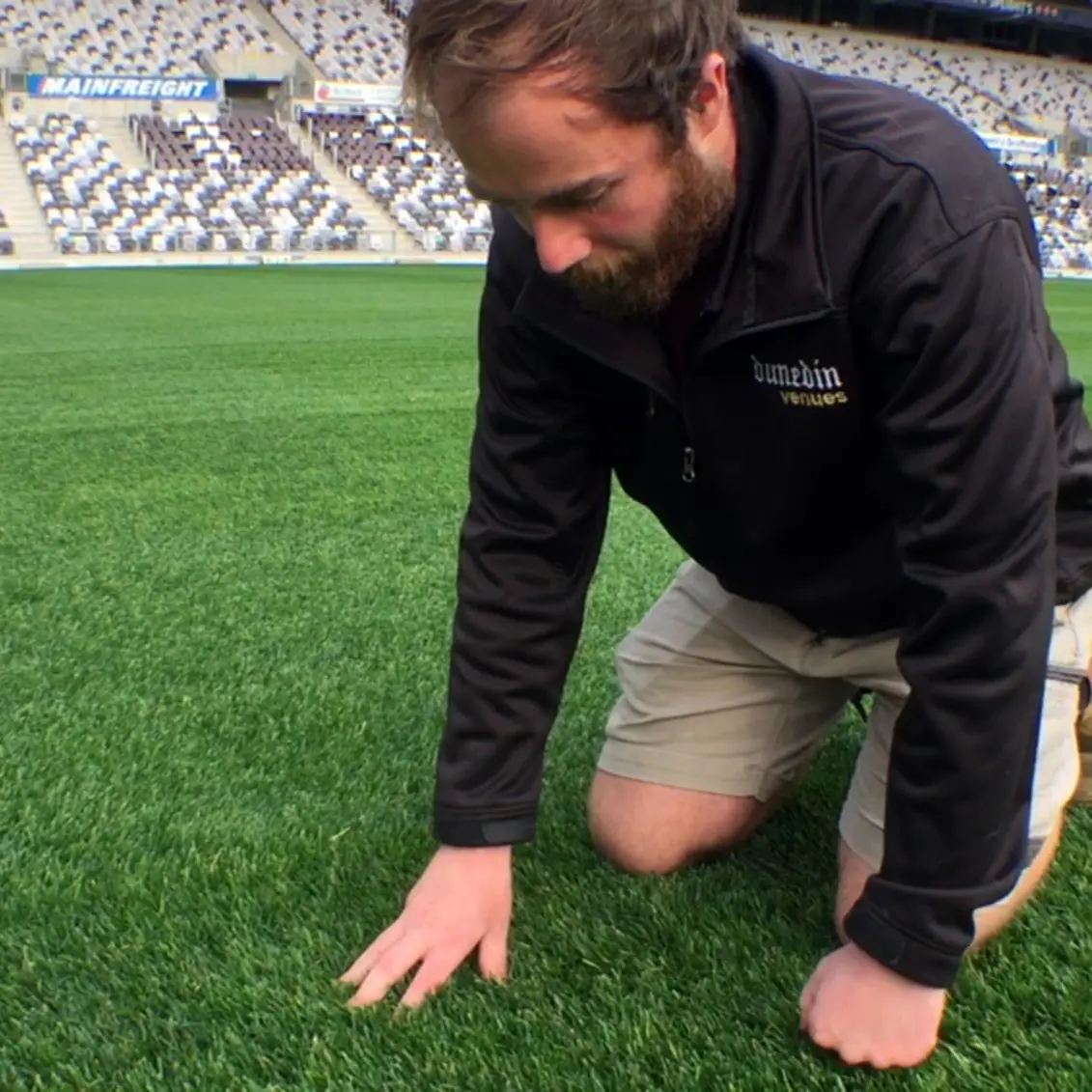 Grass watered by remote control