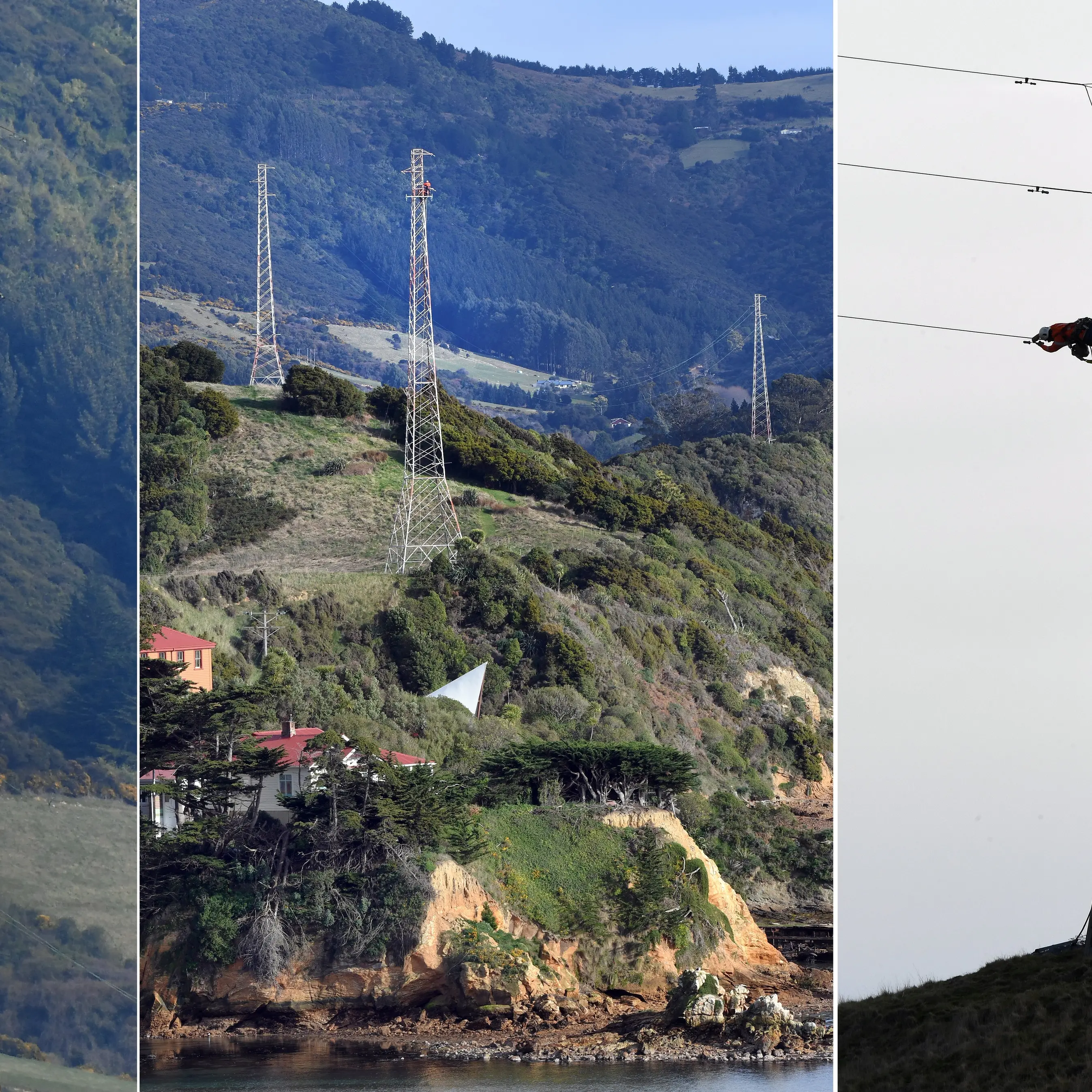 Cross-harbour power lines coming down