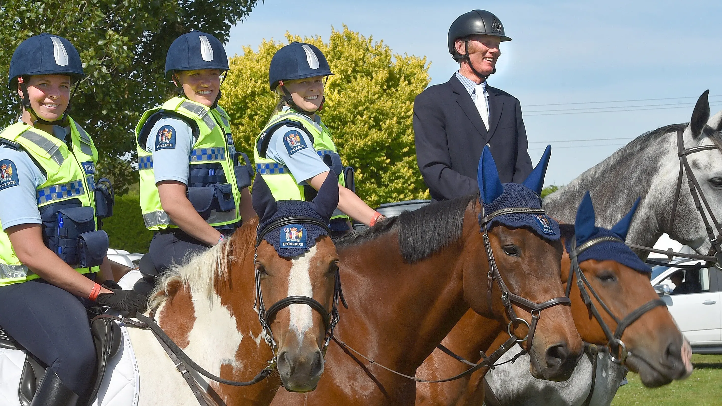 Mounted police officers special guests at showjumping champs