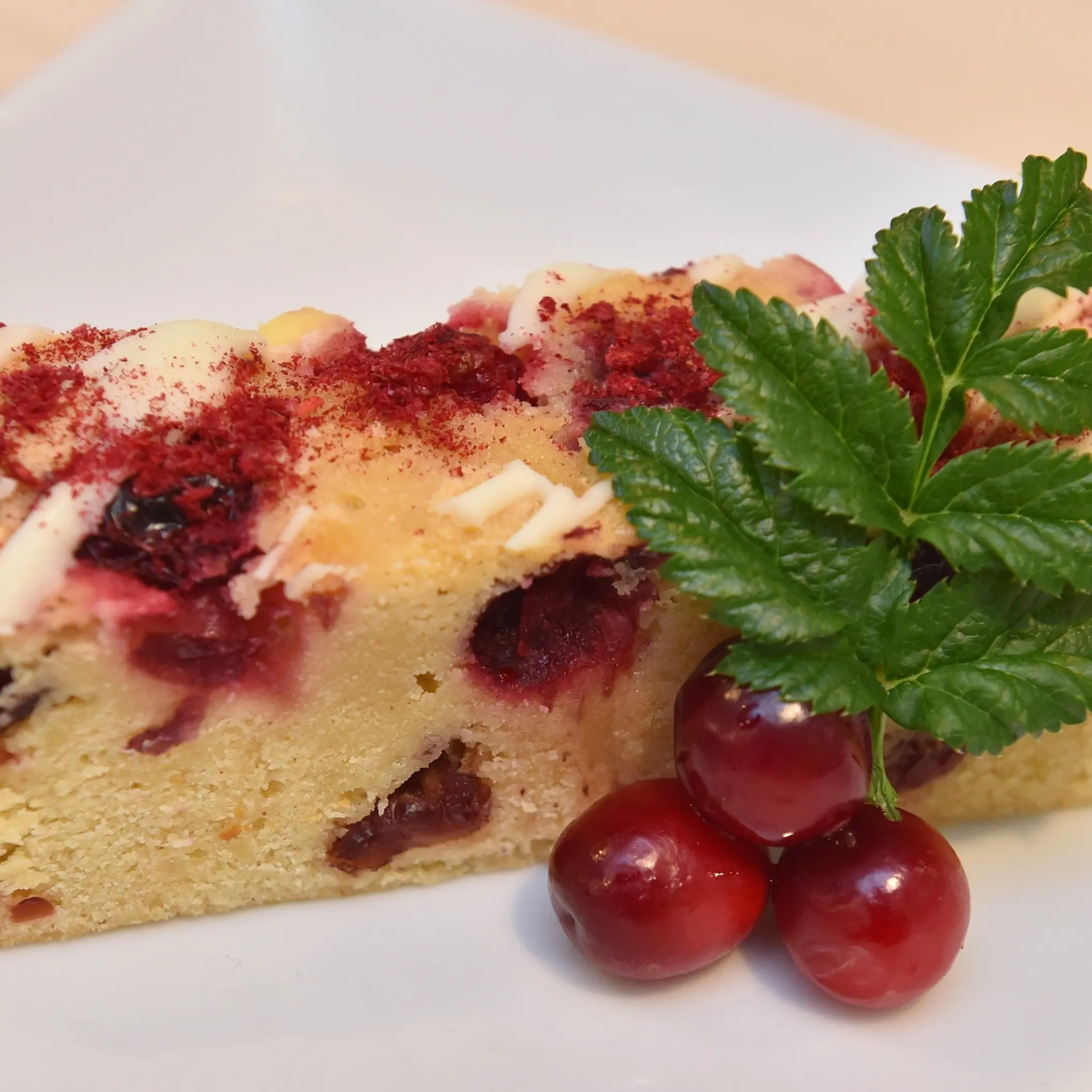 Cranberry white chocolate blondie