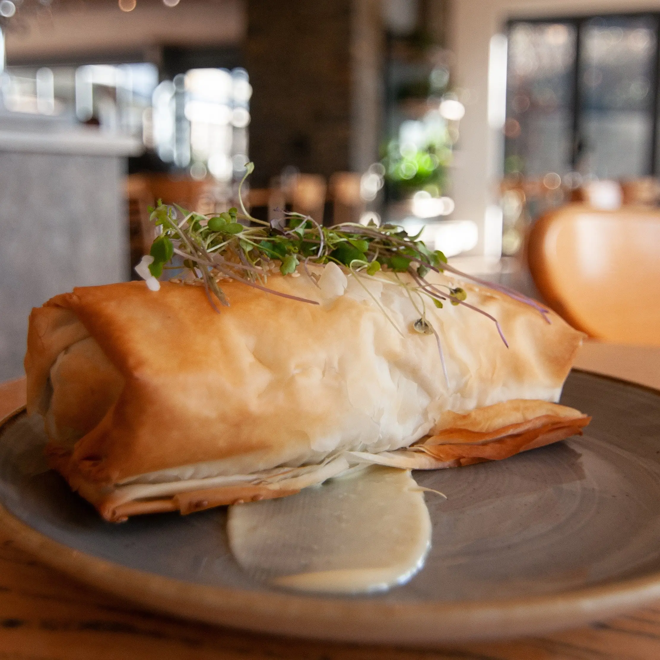 Nichol’s Cromwell’s chicken and pesto filo