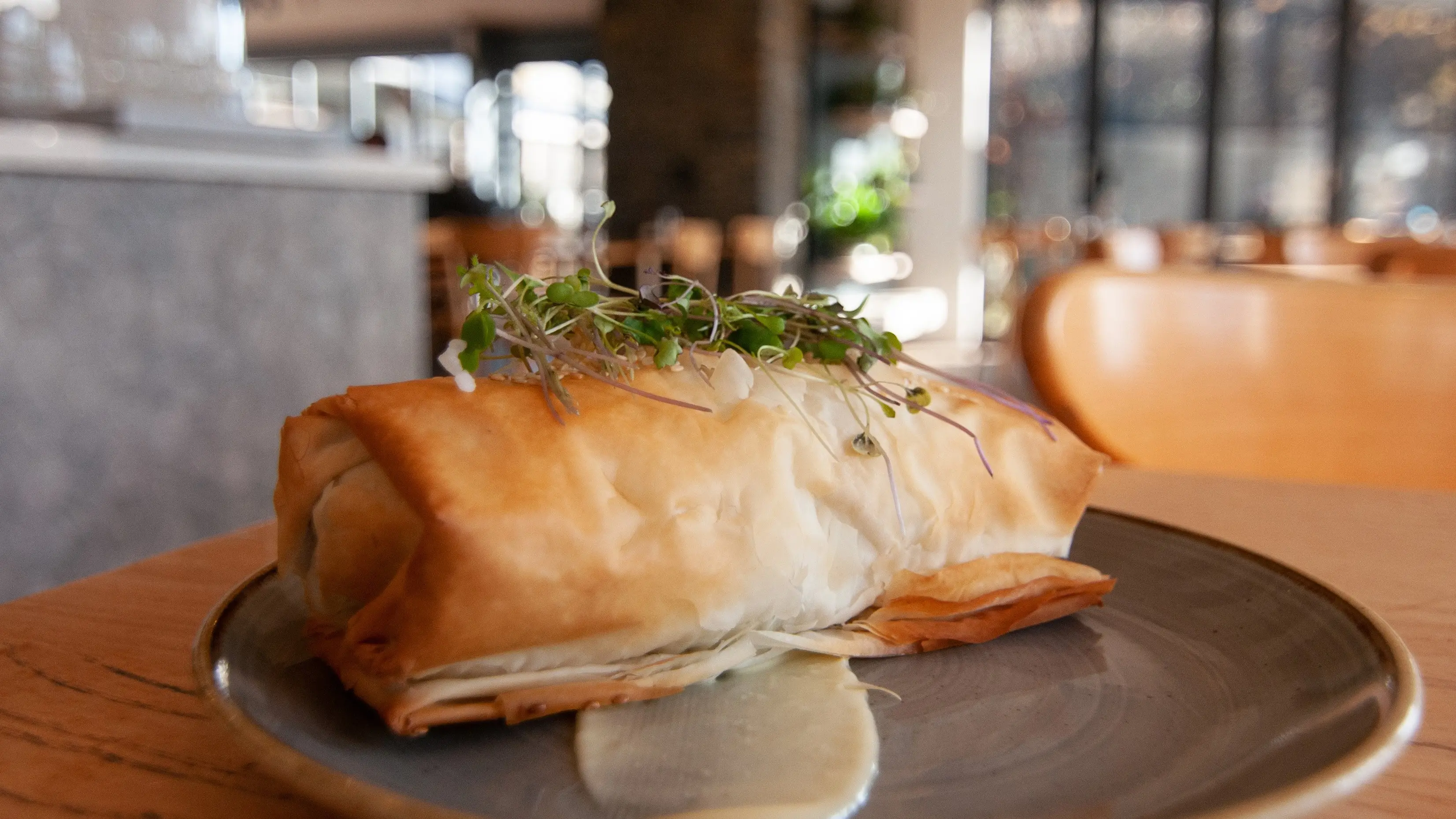 Nichol’s Cromwell’s chicken and pesto filo