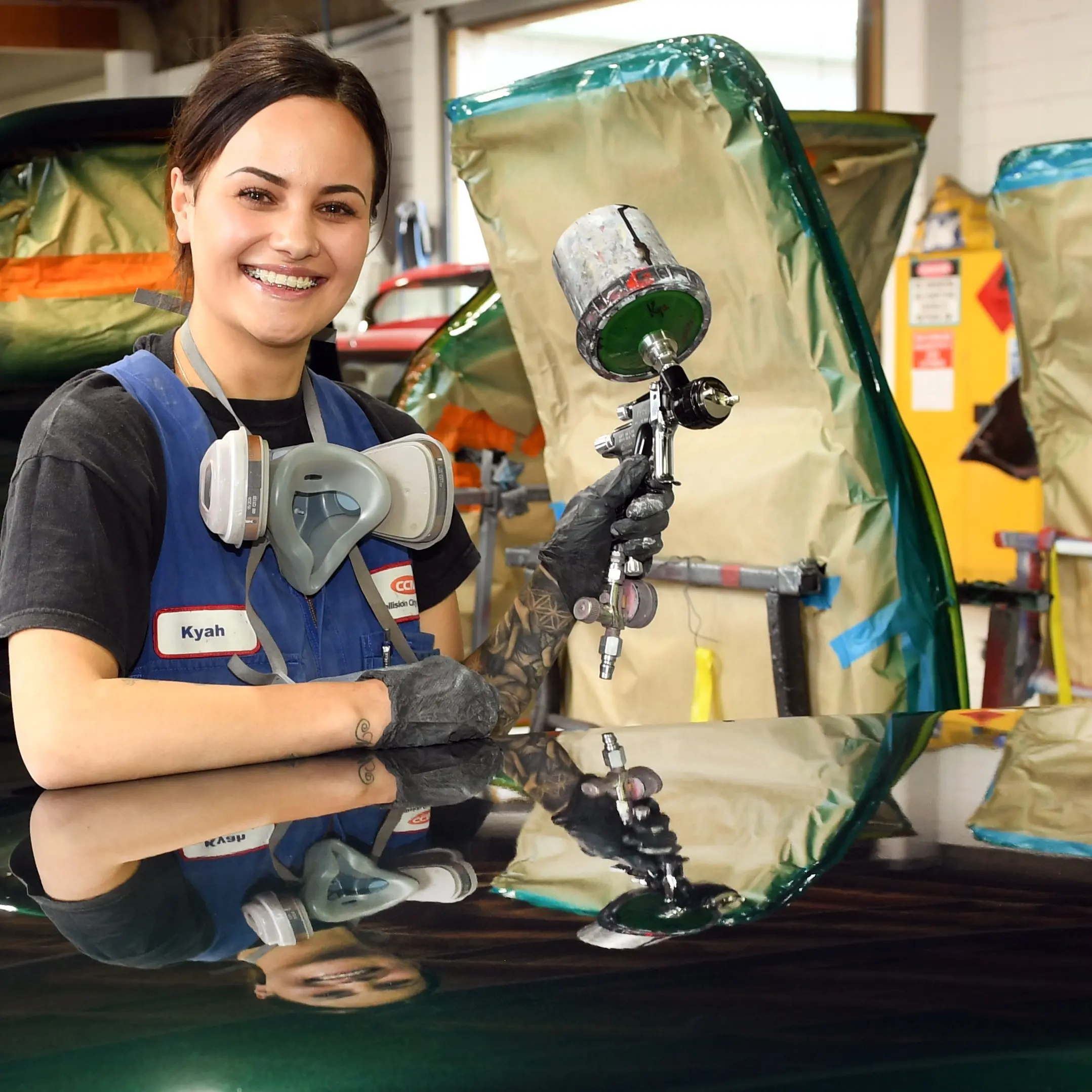 Specialist with a spray gun